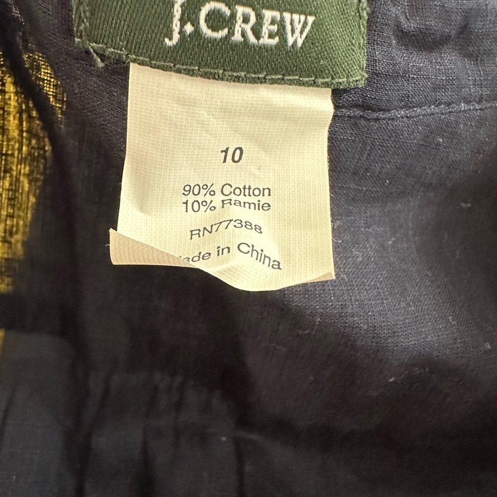 J Crew Sleeveless Ruffle Dark Blue Navy Button Down Top size 10 - Picture 6 of 7